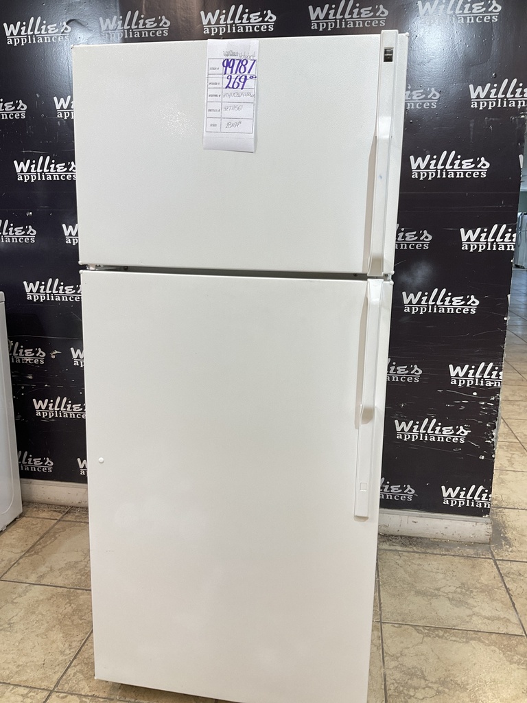 Hotpoint Used Refrigerator Top and Bottom 28x64 1/2” (White) 