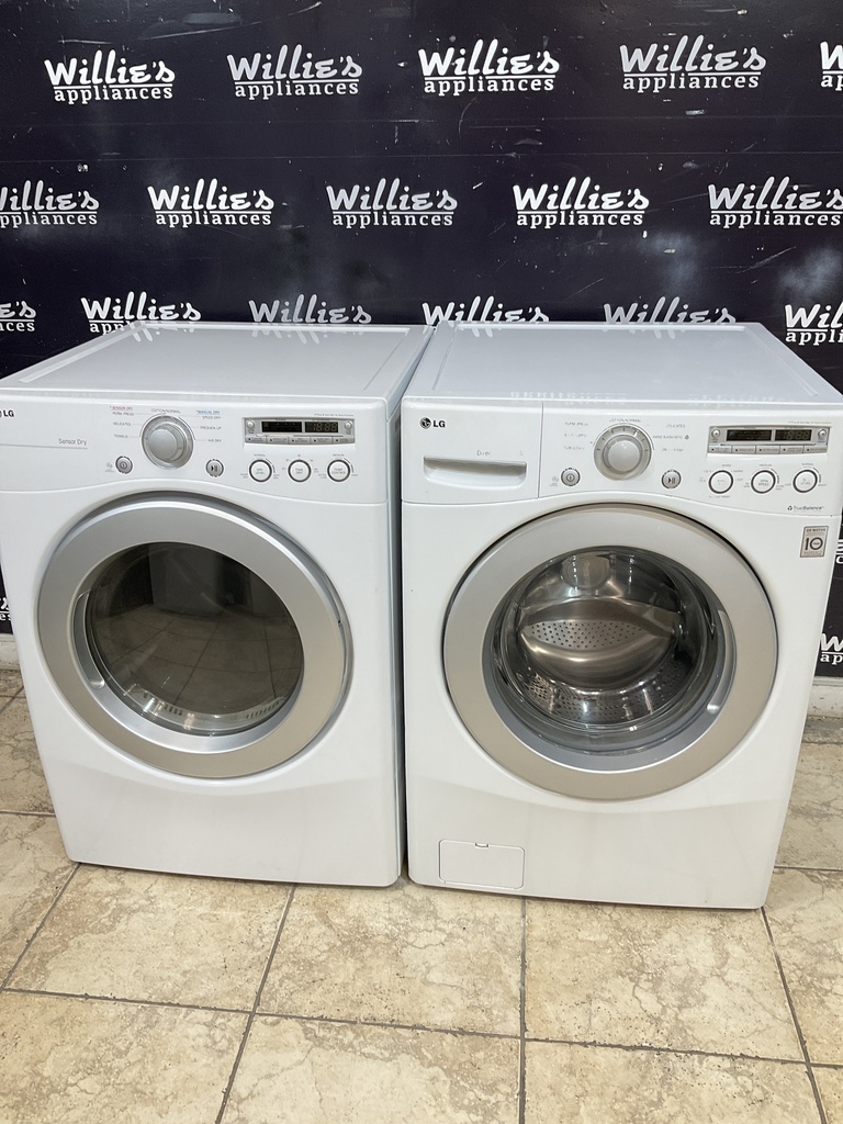 Lg Used Electric Washer/Dryer Front-load 220volts (30 AMP) 27inches {no cord} (White) 
