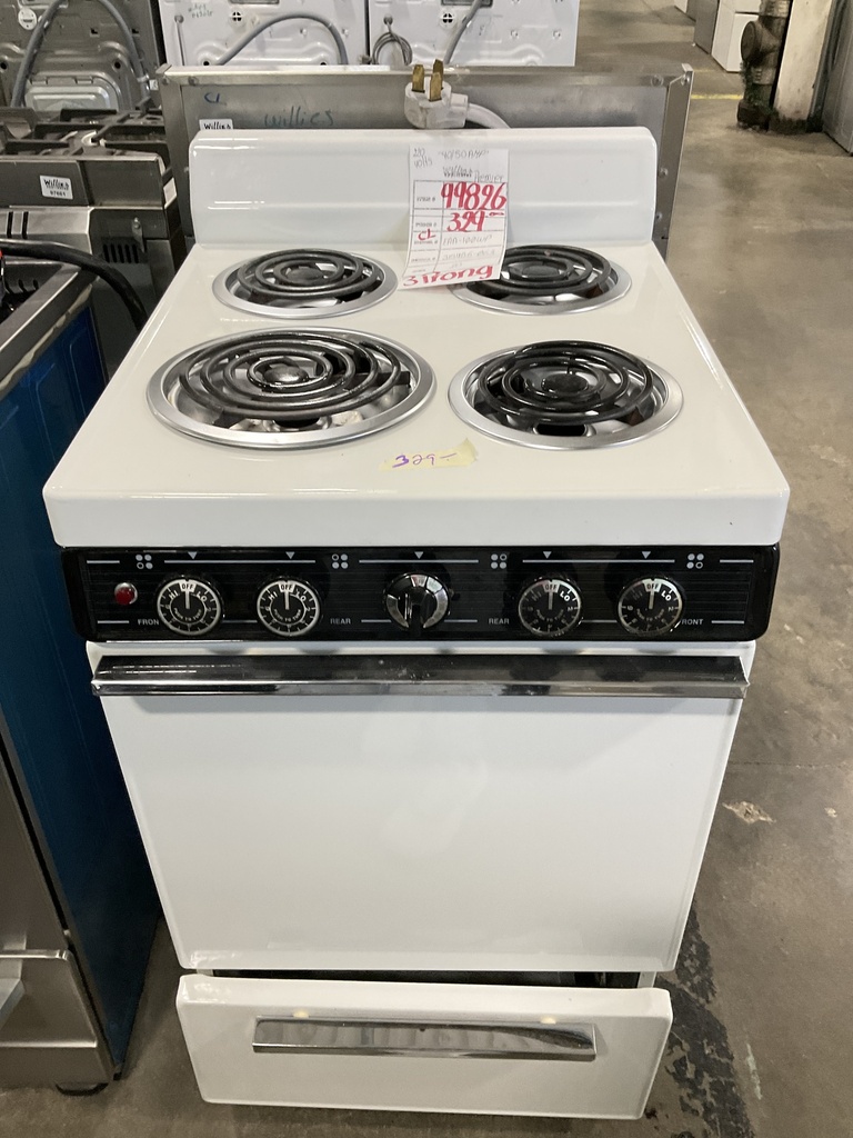 Premier Used Electric Stove 220volts (40/50 AMP) 20inches {3 prong} (white) 