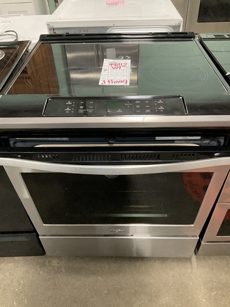Whirlpool Used Electric Stove 220volts (40/50 AMP) 30inches {3 prong} (Stainless Steel) 