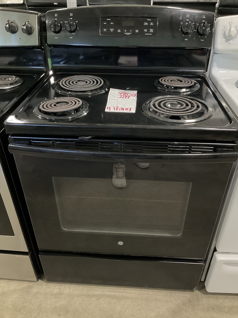 Ge Used Electric Stove 220volts (40/50 AMP) 30inches {4 prong} (Balck) 