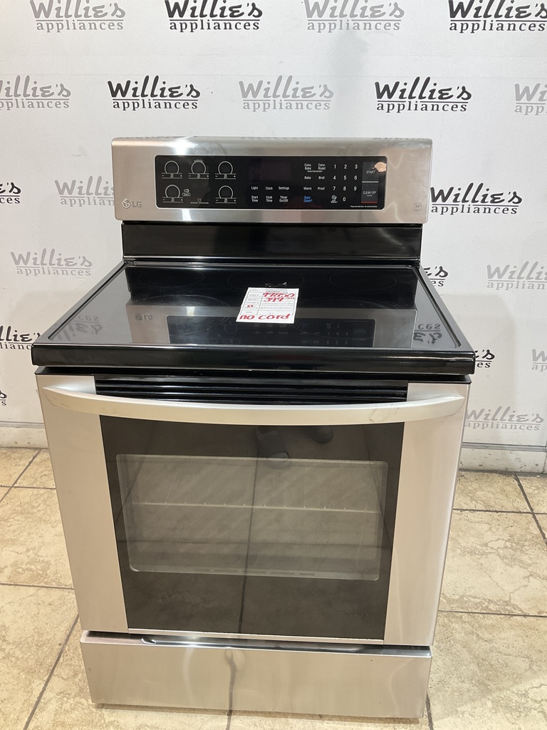 Lg Used Electric Stove 220volts (40/50 AMP) 30inches {no cord} (Stainless Steel) 