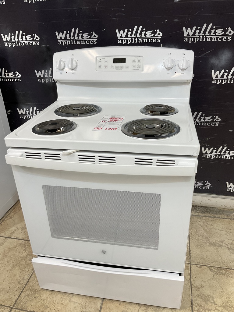 Ge Used Electric Stove 220volts (40/50 AMP) 30inches {no cord} (White) 