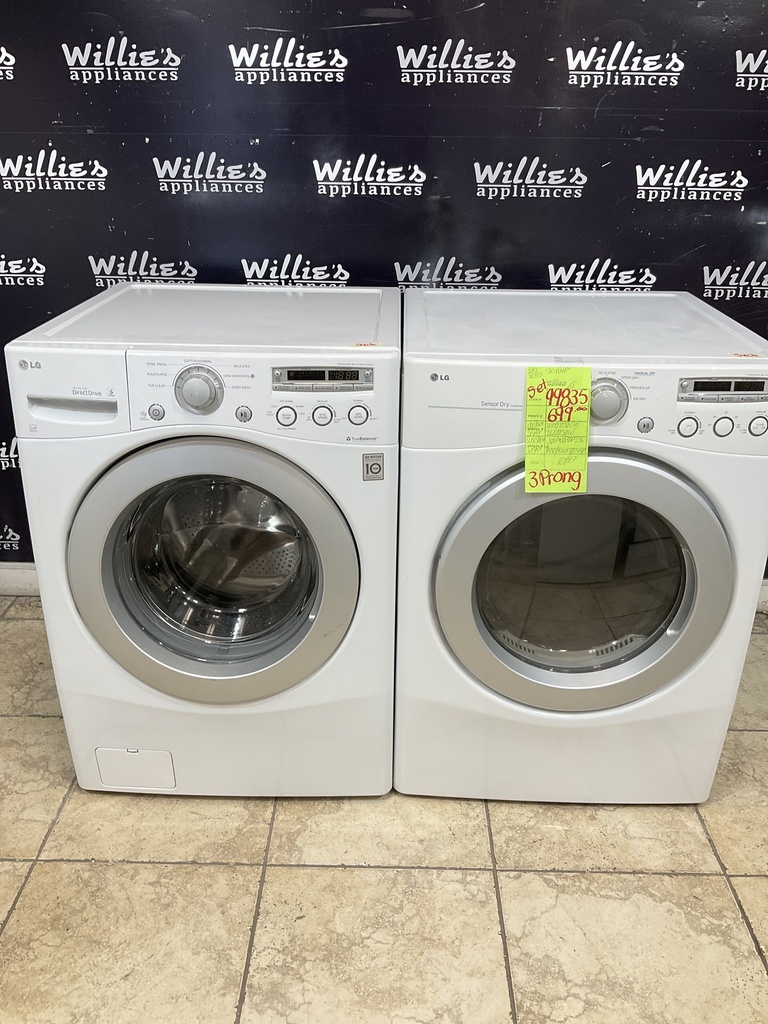 Lg Used Electric Set Washer/Dryer Front-load 220volts (30 AMP) 27inches {3 prong}  (White) 