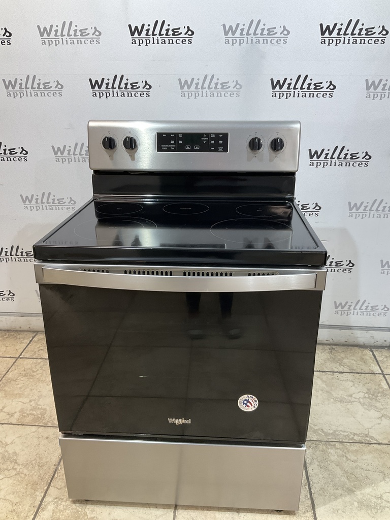 Whirlpool Used Electric Stove 220volts (40/50 AMP) 30inches {3 prong} (Stainless Steel) 