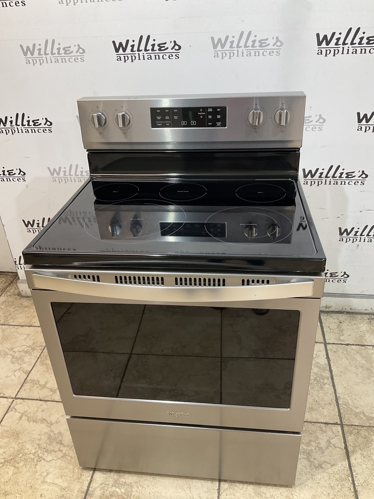 Whirlpool Used Electric Stove 220volts (40/50 AMP) 30inches {no cord} (Stainless Steel) 