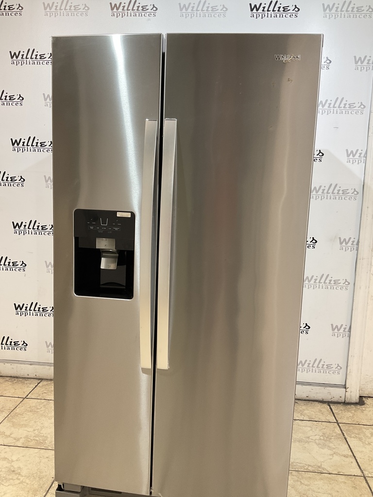 Whirlpool Used Refrigerator Side by Side 36x69 1/2” (Stainless Steel) 