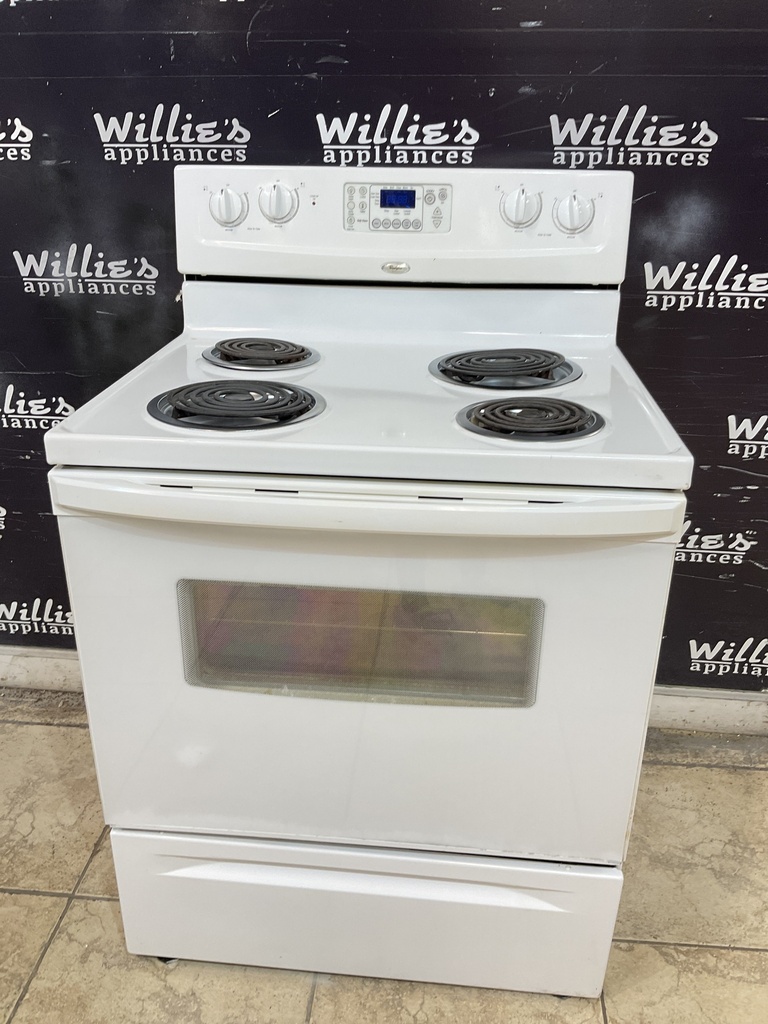 Whirlpool Used Electric Stove 220volts (40/50 AMP) 30inches {no cord} (White) 