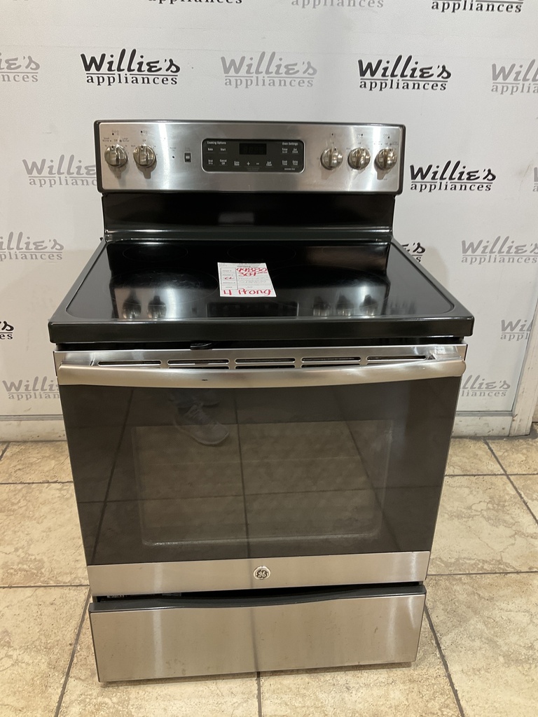 Ge Used Electric Stove 220volts (40/50 AMP) 30inches {4 prong} (Stainless Steel) 