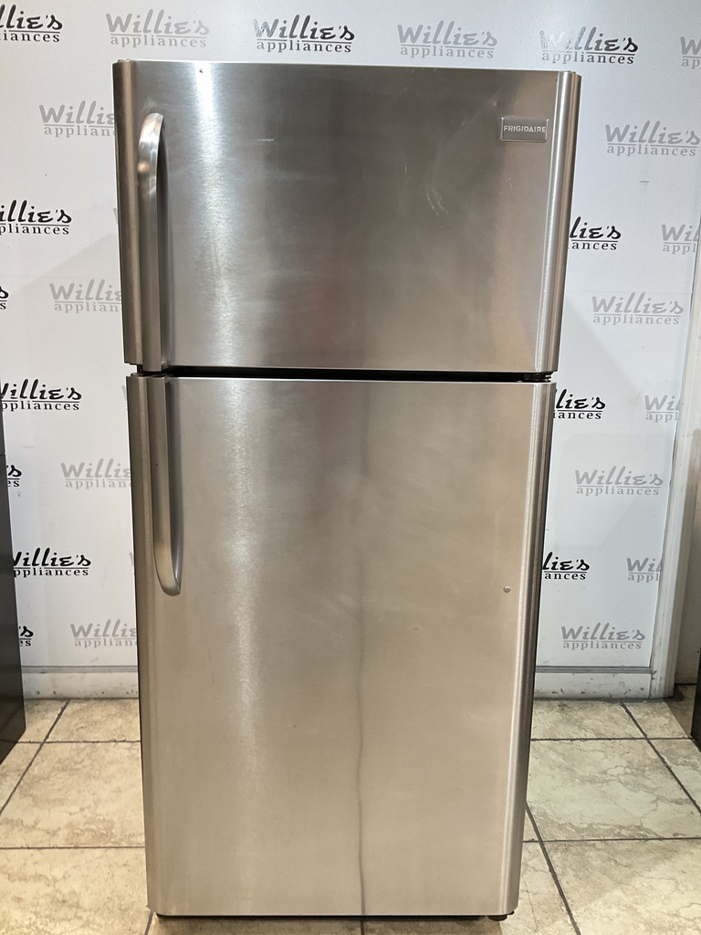 Frigidaire Used Refrigerator Top and Bottom 30x65 1/2” (Stainless Steel) 