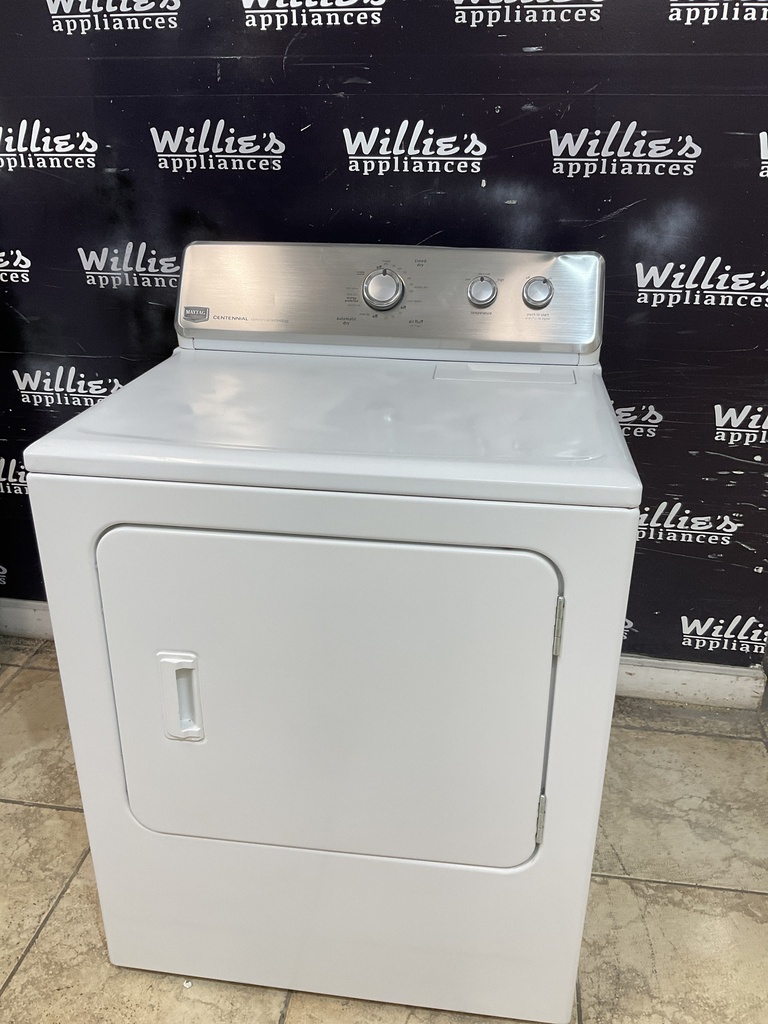 Maytag Used Electric Dryer 220volts (30 AMP) 29inches {no cord} (White) 
