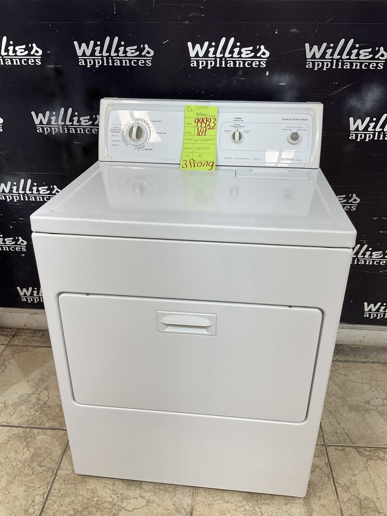 Kenmore Used Electric Dryer 220volts (30 AMP) 29inches {3 prong} (White) 