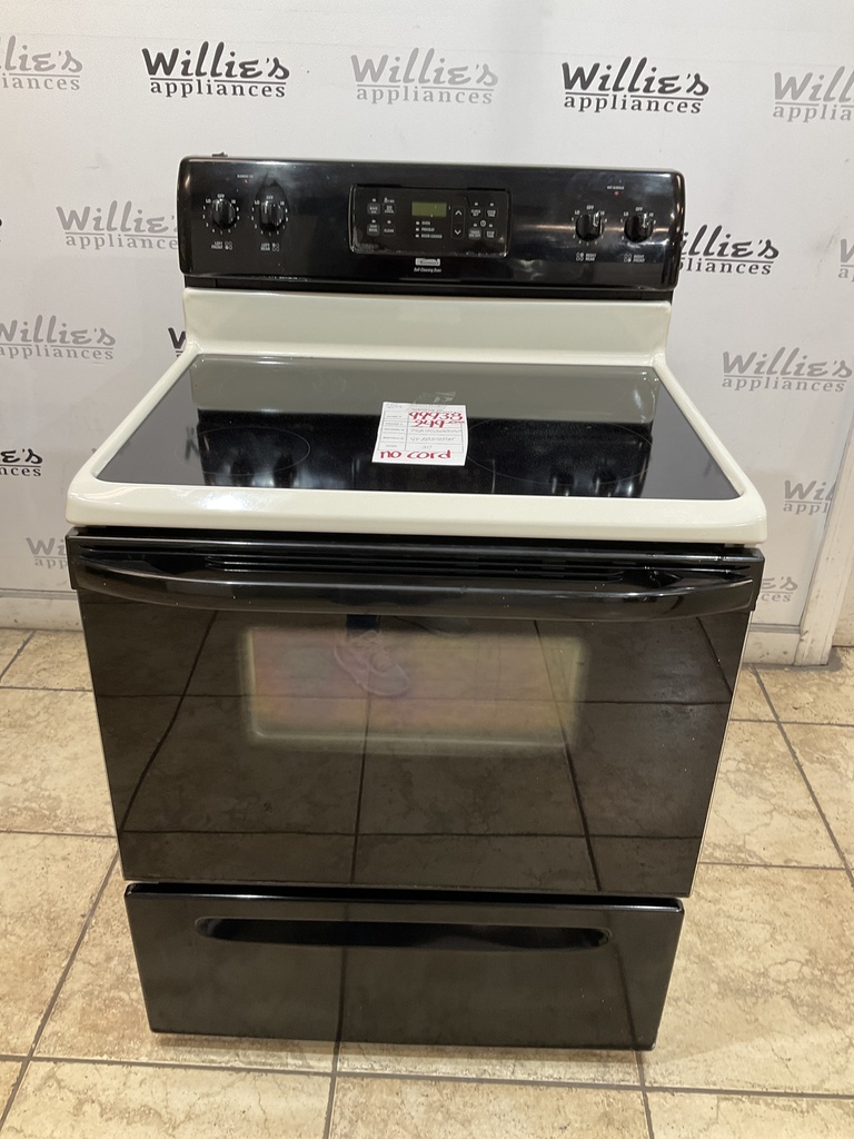 Kenmore Used Electric Stove 220volts (40/50 AMP) 30inches {no cord} (Bisque/Black) 