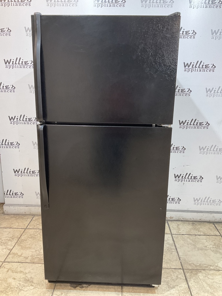 Whirlpool Used Refrigerator Top and Bottom 30x65 1/2” (Black)