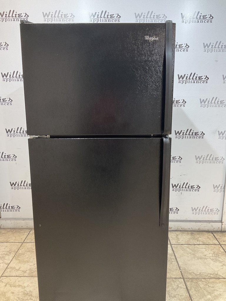 Whirlpool Used Refrigerator Top and Bottom 30x66 1/2” (Black) 