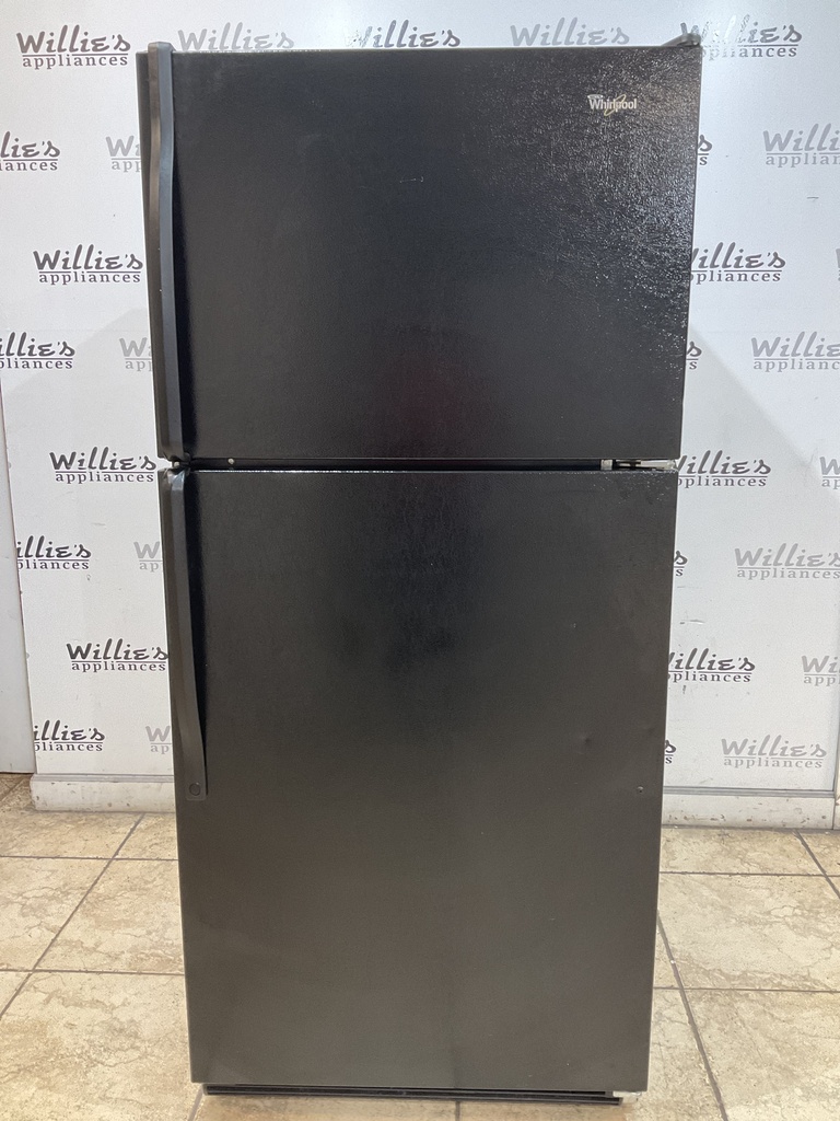 Whirlpool Used Refrigerator Top and Bottom 30x66 1/2” (Black) 