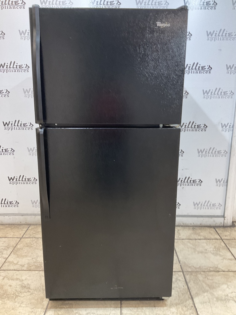 Whirlpool Used Refrigerator Top and Bottom 30x66 (Black)