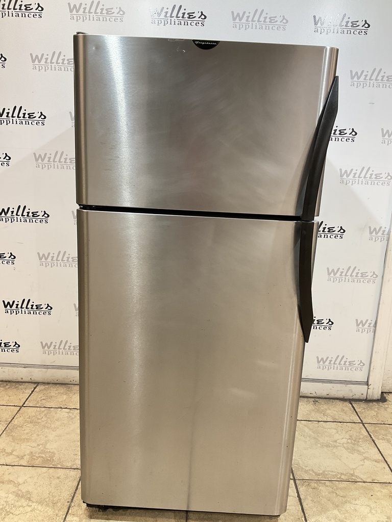 Frigidaire Used Refrigerator Top and Bottom 30x65” (Stainless Steel)