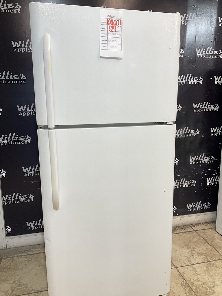 Frigidaire Used Refrigerator Top and Bottom 30x69 (White) 