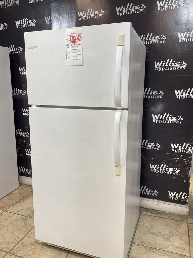 Frigidaire Used Refrigerator Top and Bottom 28 1/2” x 65 (White) 