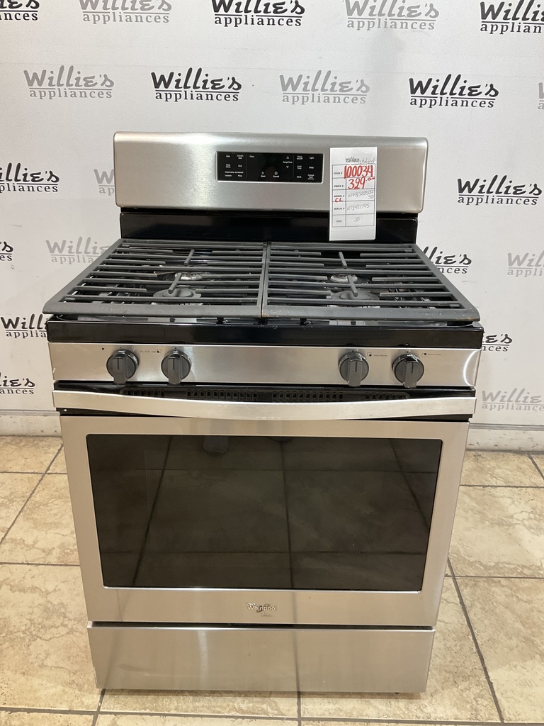 Whirlpool Used Natural Gas Stove 30inches (Stainless Steel) 