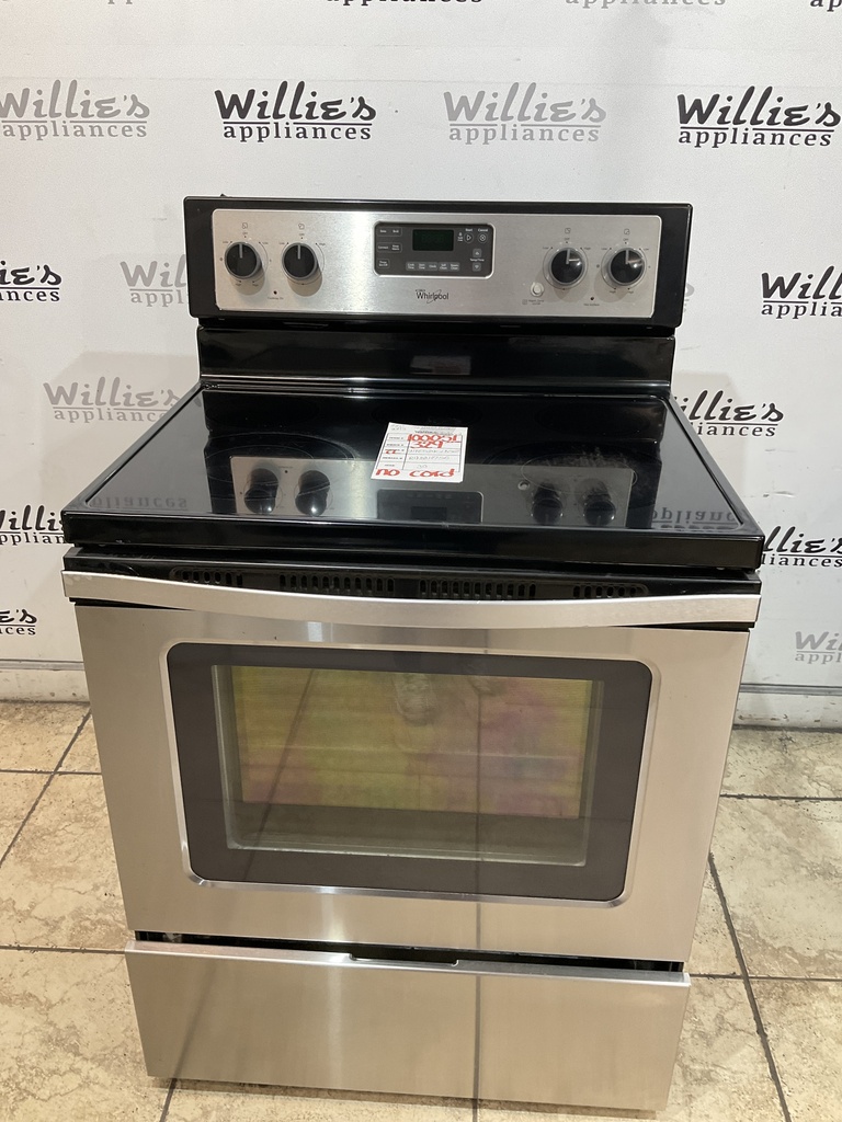 Whirlpool Used Electric Stove 220volts (40/50 AMP) 30inches {no cord} (Stainless Steel)