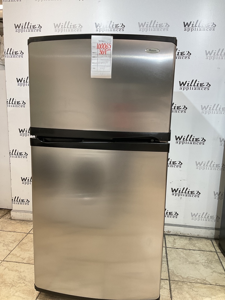 Whirlpool Used Refrigerator Top and Bottom 30x66 (Stainless Steel) 