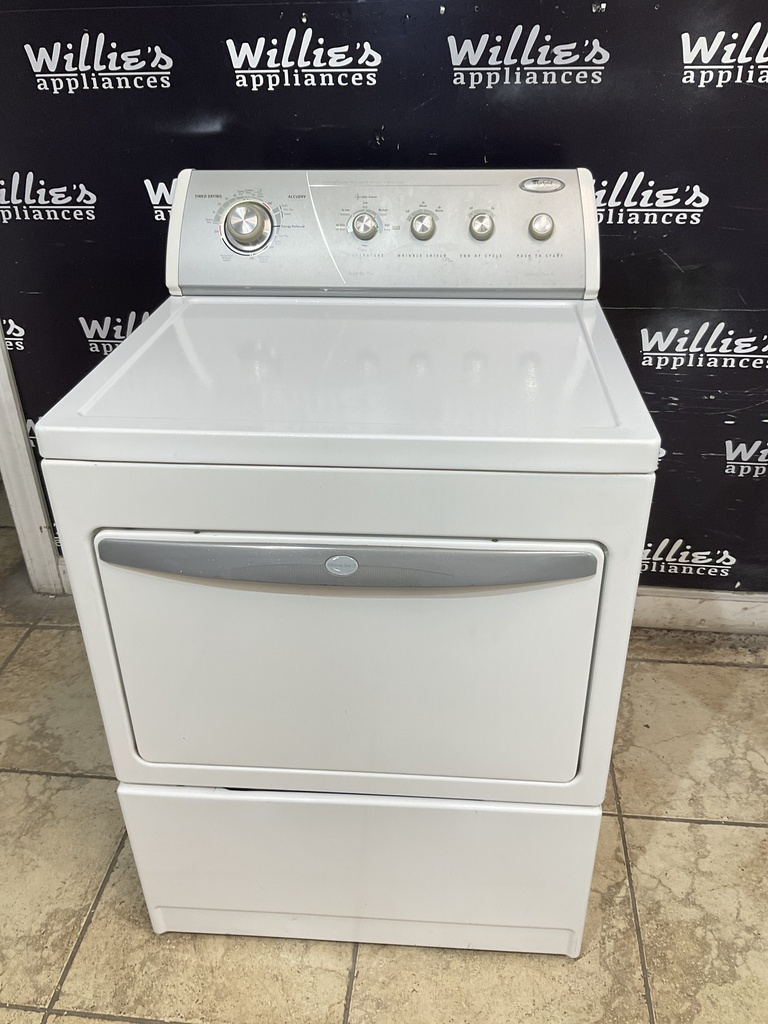 Whirlpool Used Electric Dryer 220volts (30 AMP) 27inches {3 prong} (White) 