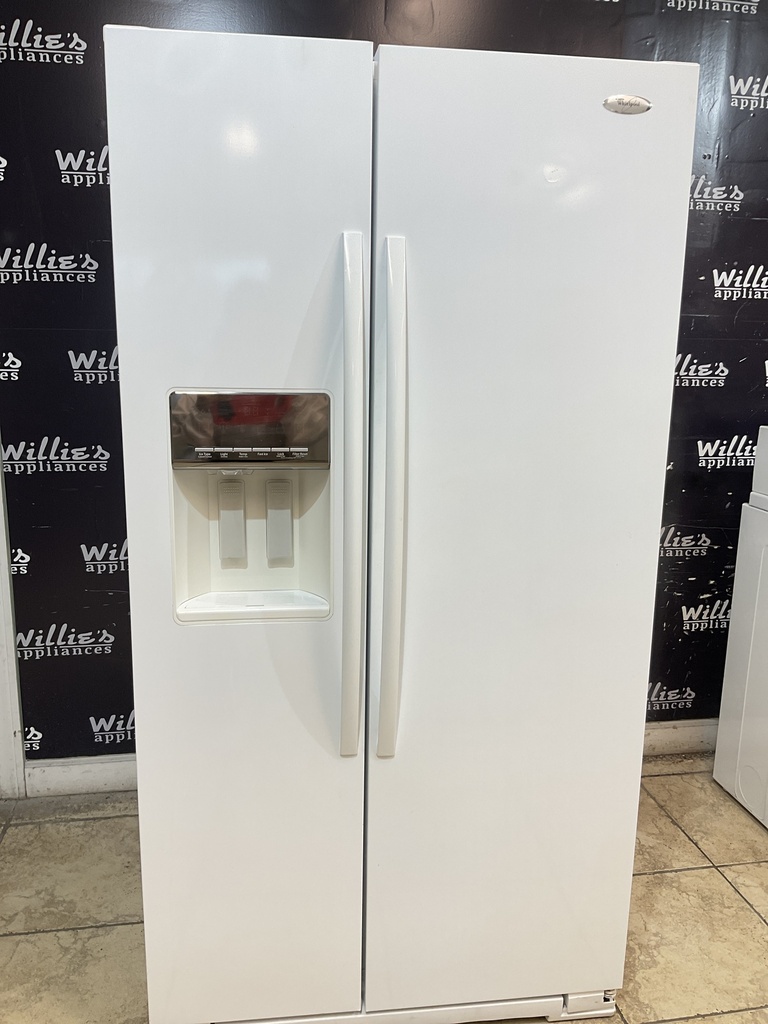 Whirlpool Used Refrigerator Side by Side 35 1/2” x 69 (White) 