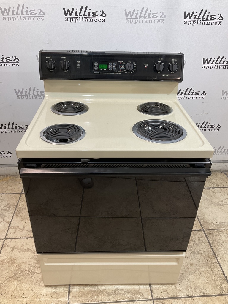 Hotpoint Used Electric Stove 220volts (40/50 AMP) 30inches {no cord} (Bisque/Black)