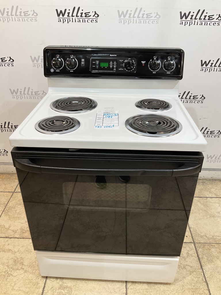 Ge Used Electric Stove 220volts (40/50 AMP) 30inches {no cord} (White) 