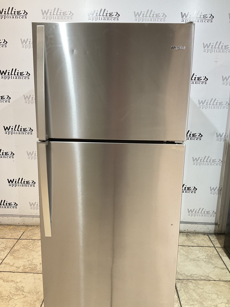 Whirlpool Used Refrigerator Top and Bottom 30x65 1/2” (Stainless Steel) 