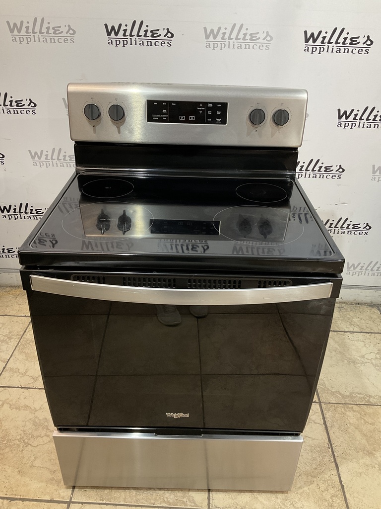Whirlpool Used Electric Stove 220volts (40/50 AMP) 30inches {3 prong} (Stainless steel) 