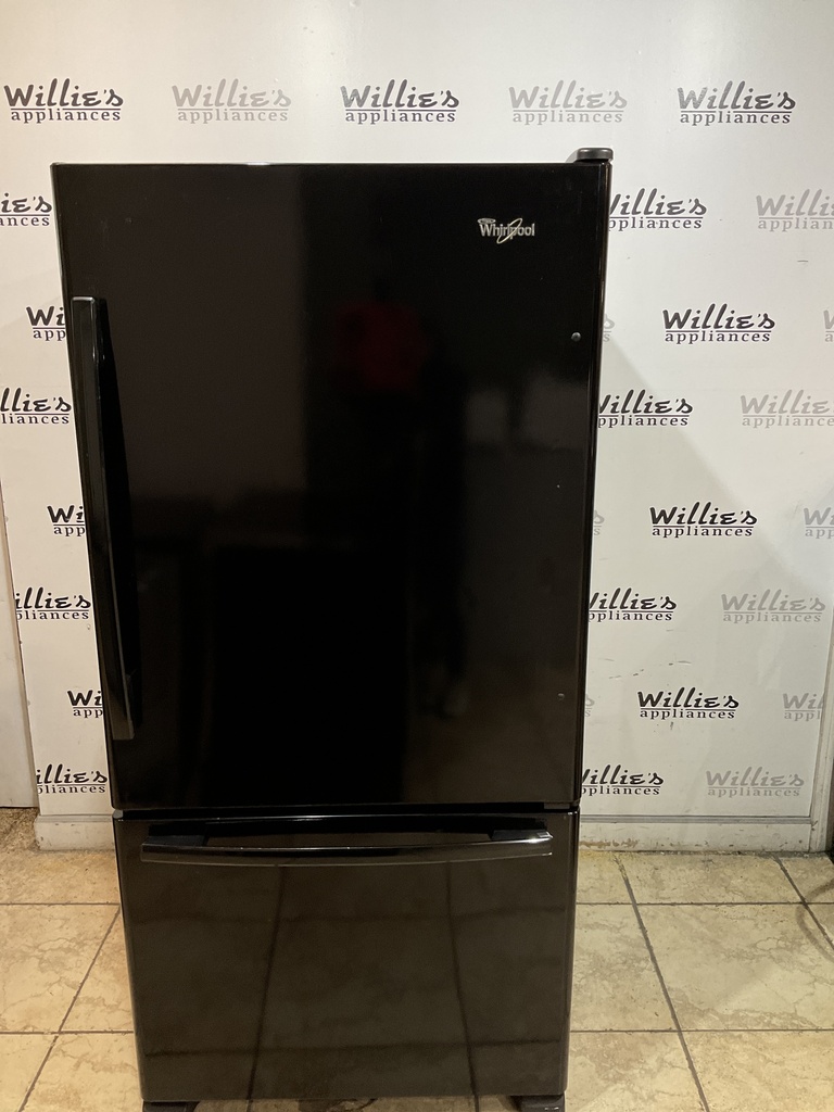 Whirlpool Used Refrigerator Top and Bottom Mount 33x69 1/2” (Black) 