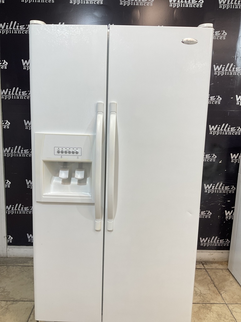 Whirlpool Used Refrigerator Side by Side 36x69 1/2” (White)