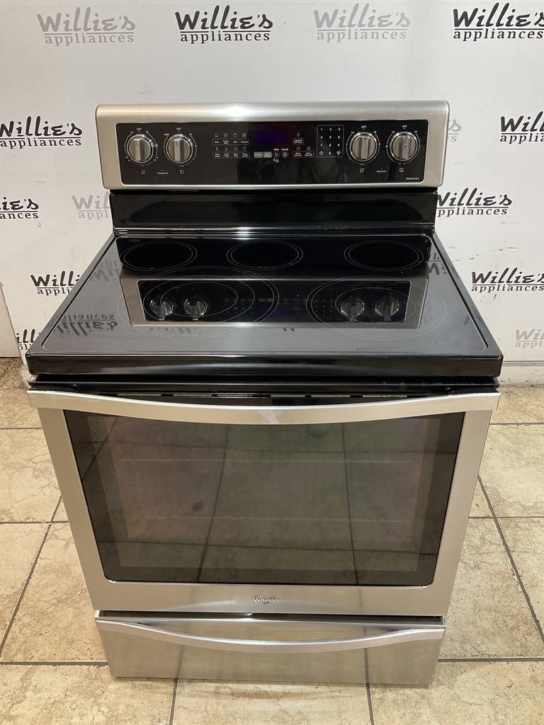 Whirlpool Used Electric Stove 220volts (40/50 AMP) 30inches {3 prong} (Stainless steel) 