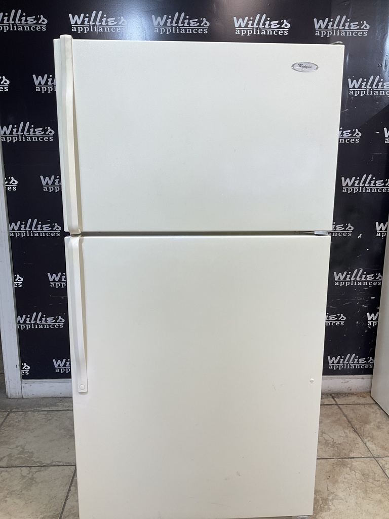 Whirlpool Used Refrigerator Top and Bottom 33x66 (Bisque) 