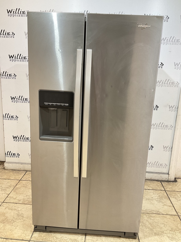 Whirlpool Used Refrigerator Side by Side Counter Depth 36x68 1/2” (Stainless Steel) 