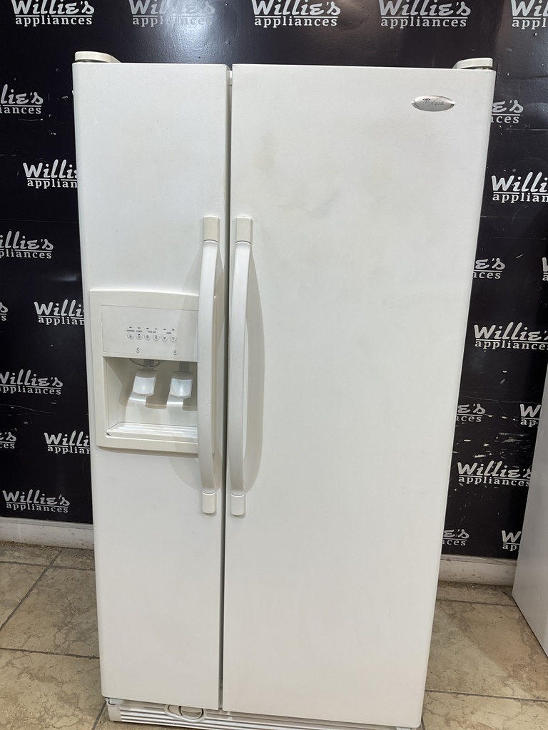 Whirlpool Used Refrigerator Side by Side 33x66 1/2” (White) 