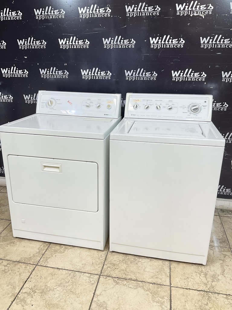 Kenmore Used Natural Gas Set Washer/Dryer 27/29inches (White) 
