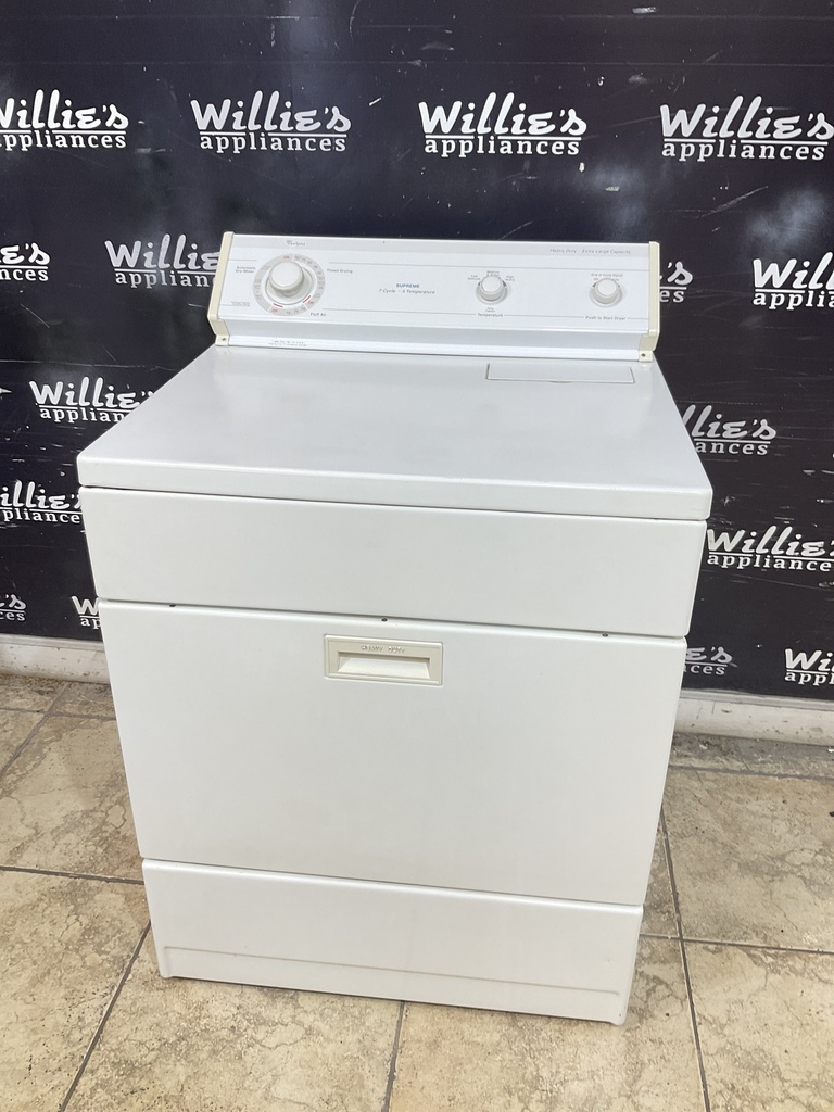 Whirlpool Used Electric Dryer 220volts (30 AMP) 29inches {3 prong} (White)