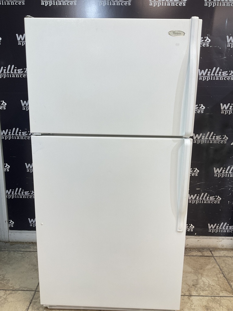Whirlpool Used Refrigerator Top and Bottom 33x65 1/2” (White)