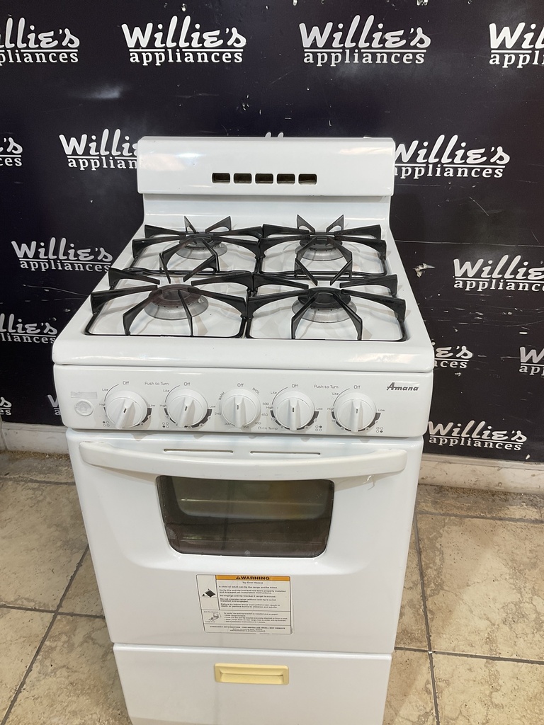 Amana Used Natural Gas Stove 19 1/2” (White) 