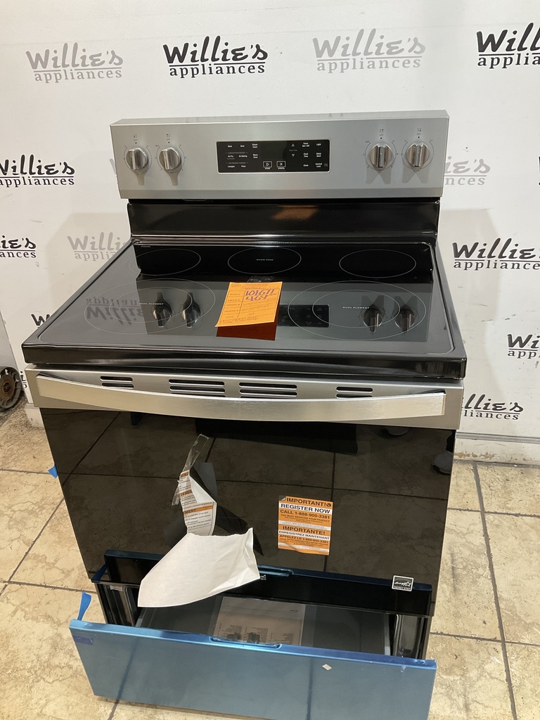 Whirlpool New Open Box Electric Stove 220volts (40/50 AMP) 30inches {no cord} (Stainless steel) 