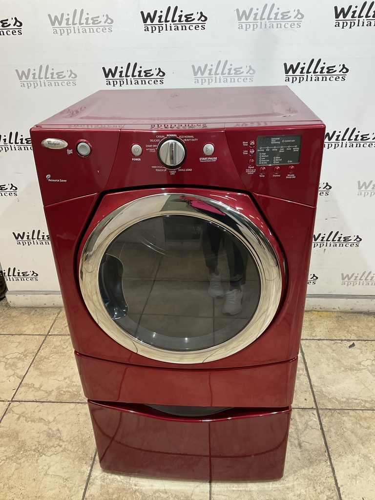 Whirlpool Used Electric Dryer 220volts (30 AMP) 27inches {3 prong} (red) 