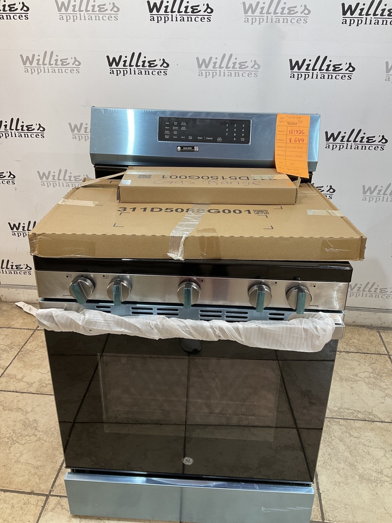 Ge New Open Box Natural Gas Stove Air Fryer 30inches (Stainless Steel) 