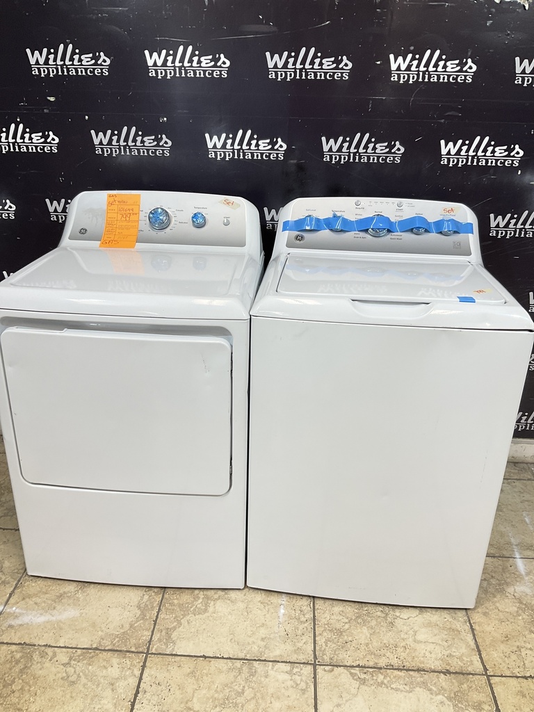 Ge New Open Box Natural Gas Set Washer/Dryer 27inches (White) 