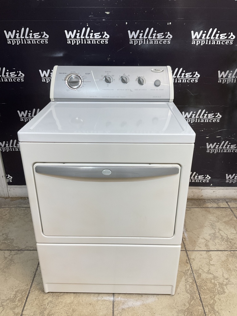 Whirlpool Used Electric Dryer 220volts (30 AMP) 27inches {3 prong} (White) 