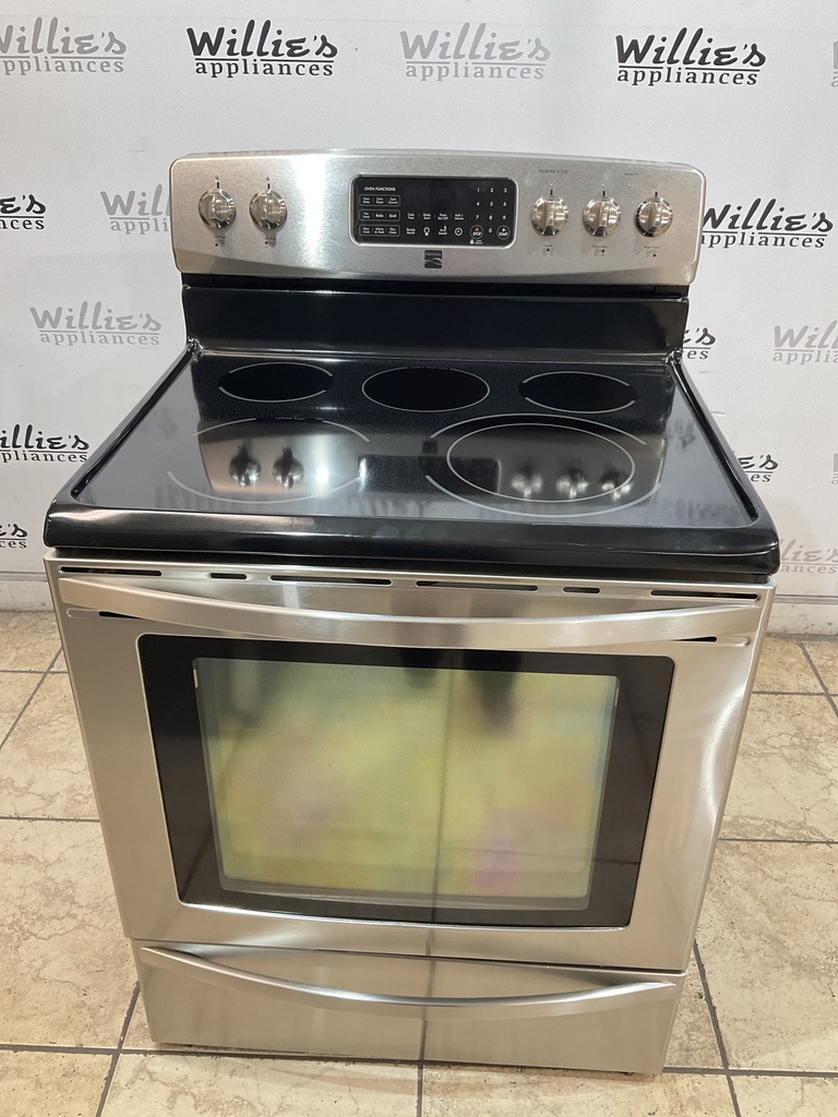 Kenmore Used Electric Stove 220volts (40/50 AMP) 30inches {3 prong} (Stainless Steel) 