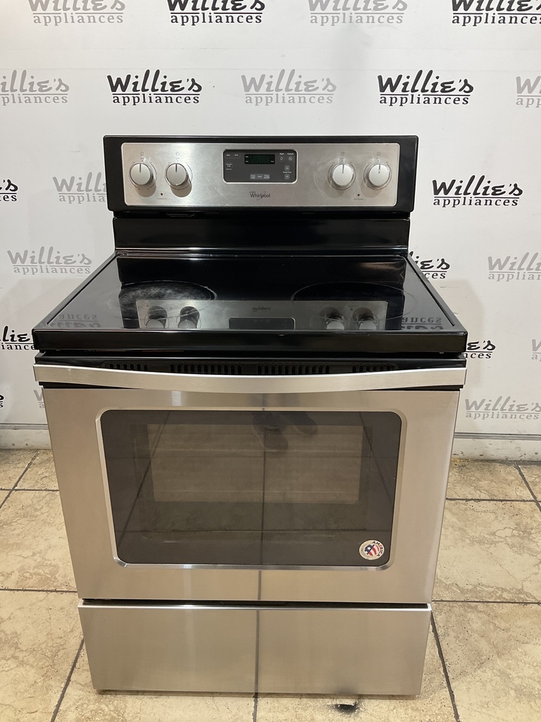 Whirlpool Used Electric Stove 220volts  (40/50 AMP) 30inches {no cord} (Stainless Steel) 